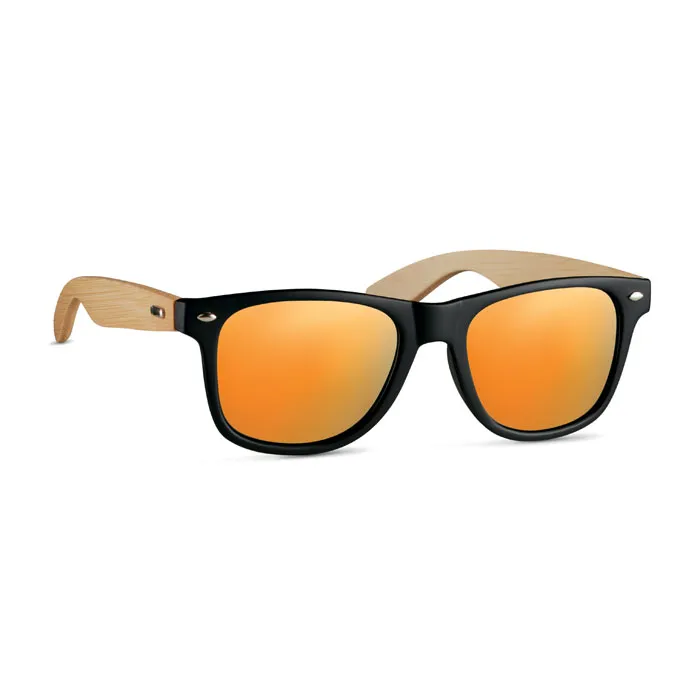 Zonnebril met bamboe frame Oranje