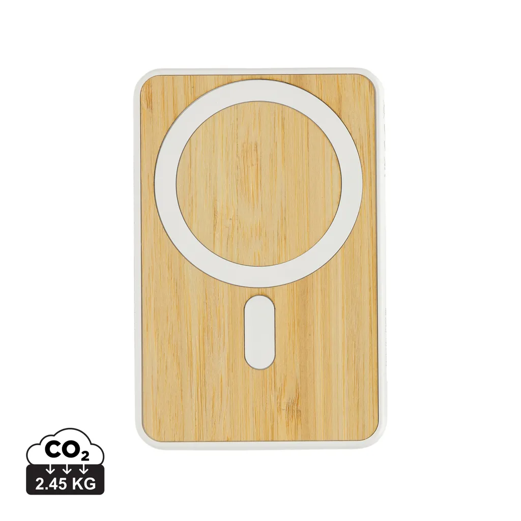 Zen RCS rplastic 5000 mah 5W magnetische bamboe powerbank wit