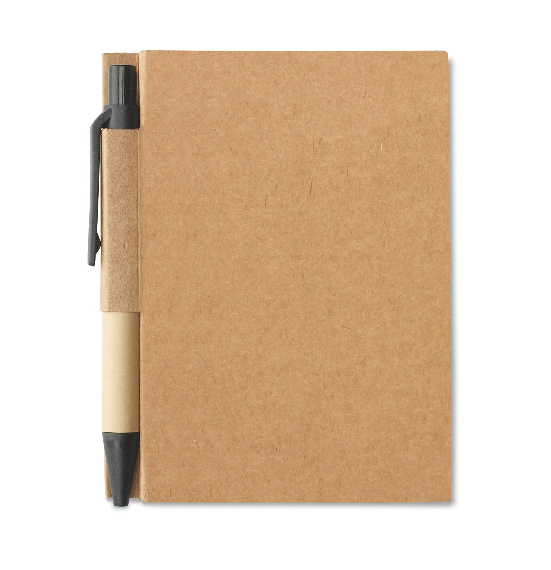 Notitieblok en gerecyclede pen Zwart