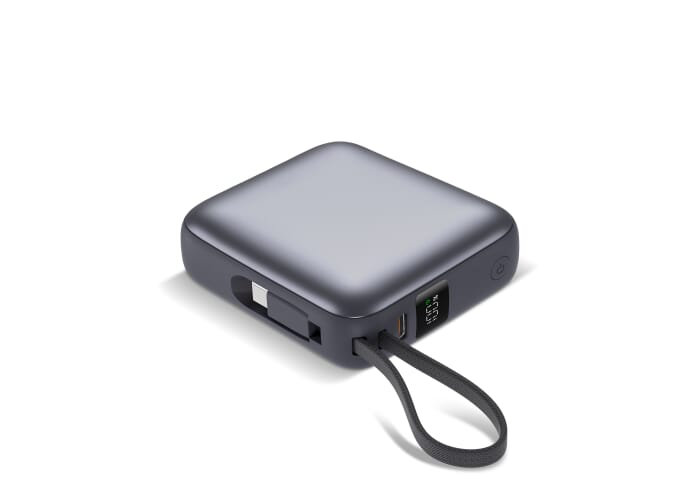 Nova Powerbank 22.5W Power Delivery met ingebouwde kabels 10000 mAh Donker Grijs