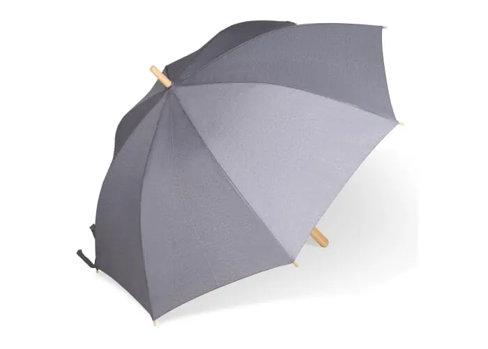Stok paraplu 25” R-PET recht handvat auto open Grijs