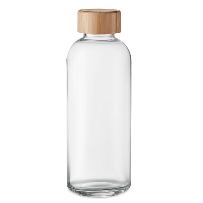 Glazen fles 650ml bamboe dop