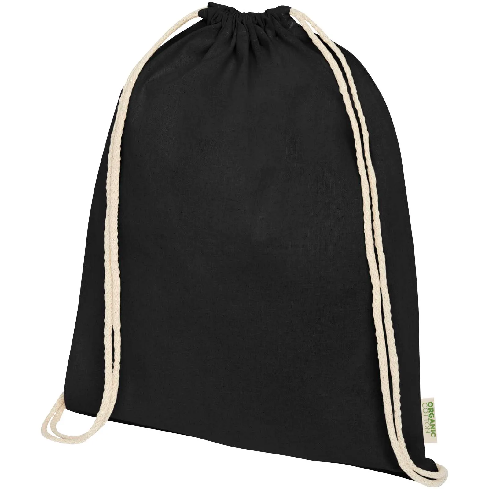 Orissa organisch katoenen rugzak van 140 g/m² met trekkoordsluiting 5L Zwart