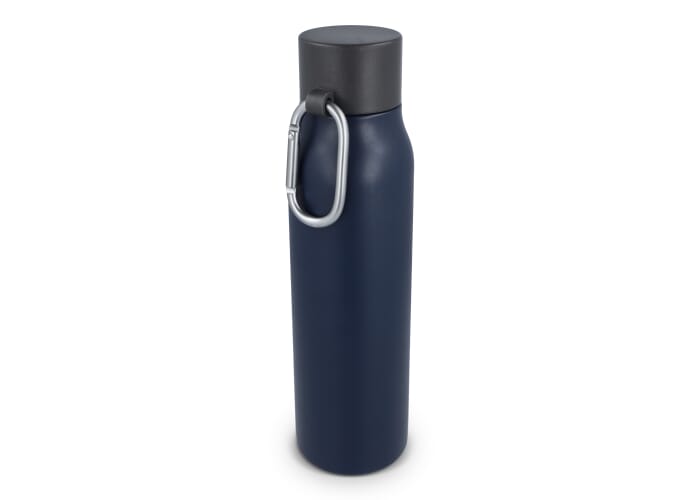 Thermofles matte finish met Caribiner 600ml Donkerblauw