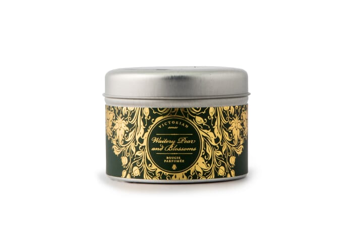 Victorian Sense Tinbox Waitery Pear &amp; Blossoms geurkaars Metaal