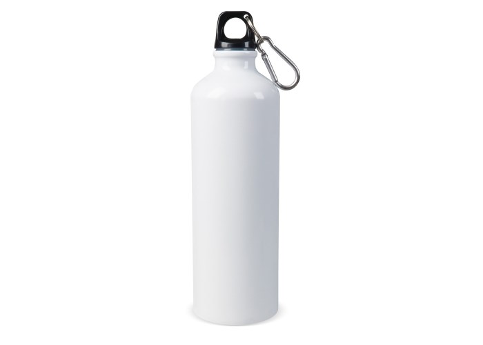 Waterfles aluminium met karabijnhaak 750ml