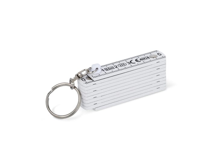 Gekalibreerde duimstok sleutelhanger 0,5m Wit