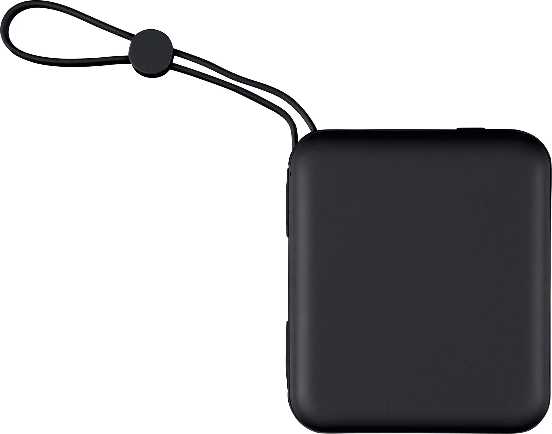 Gerecycled ABS powerbank Jona zwart