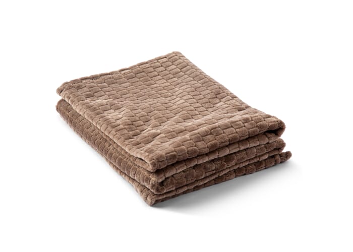 Kosta Linnewafveri Fleece deken Jaquard 130x170 cm Licht Bruin