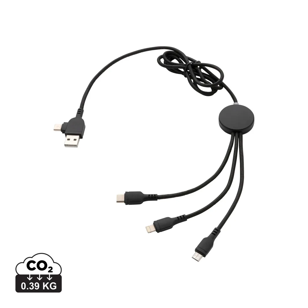 Light up logo 6-in-1 kabel zwart