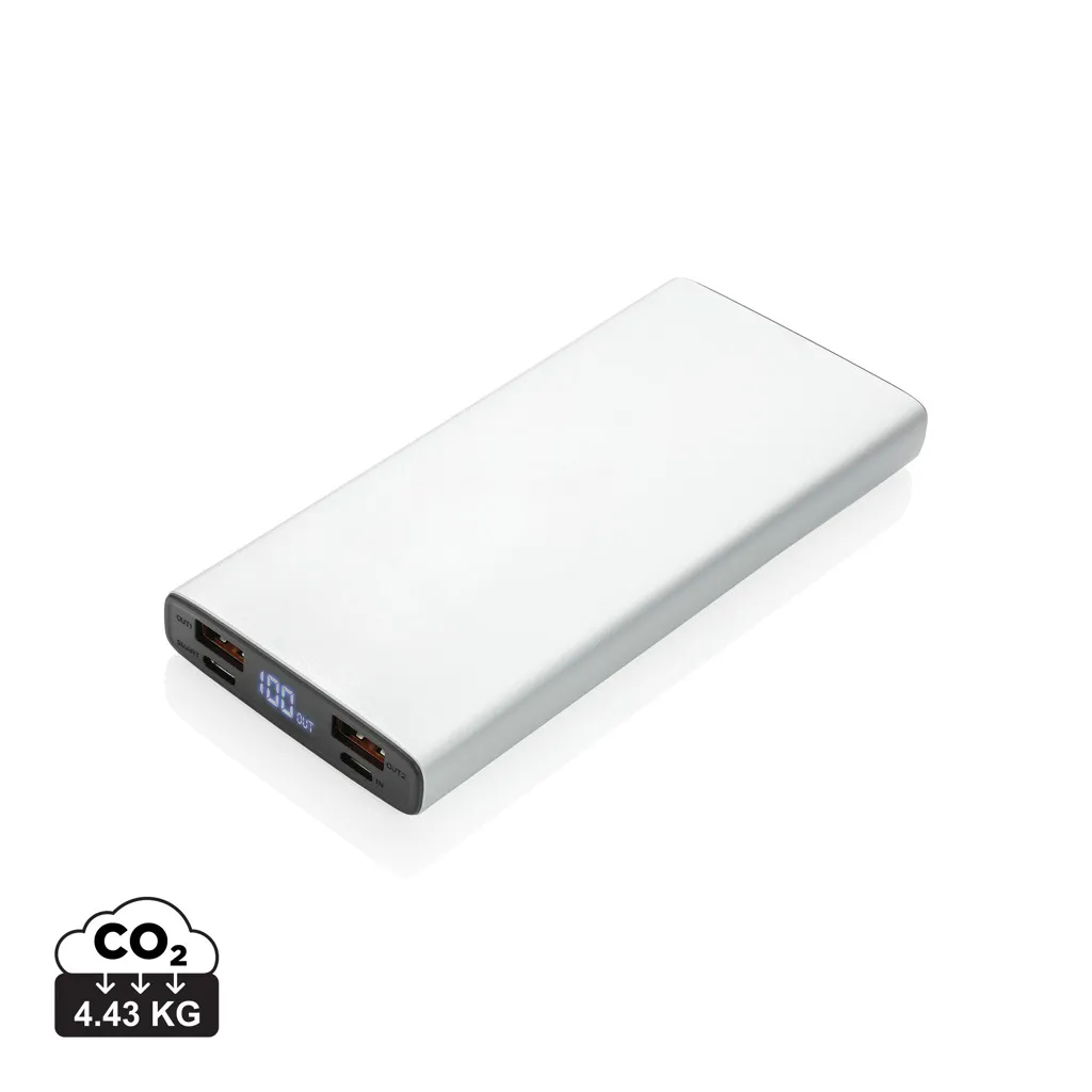 Aluminium 18W 10.000 mAh PD Powerbank zilver