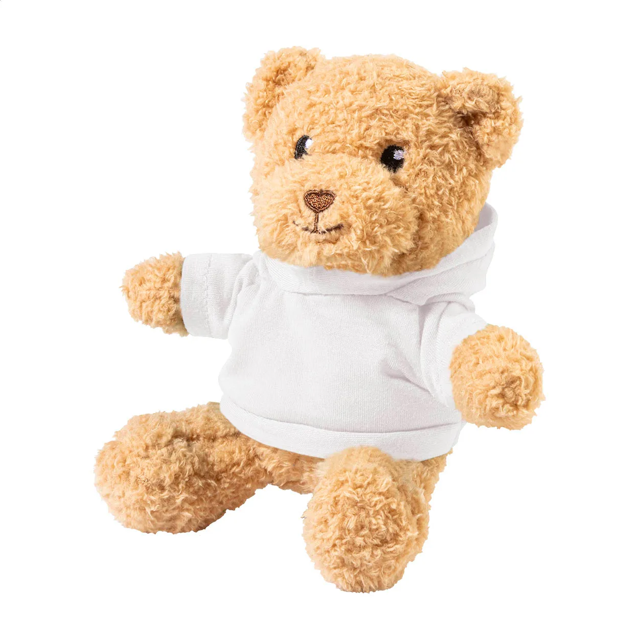 Hobear RPET pluh teddybeer met hoodie wit