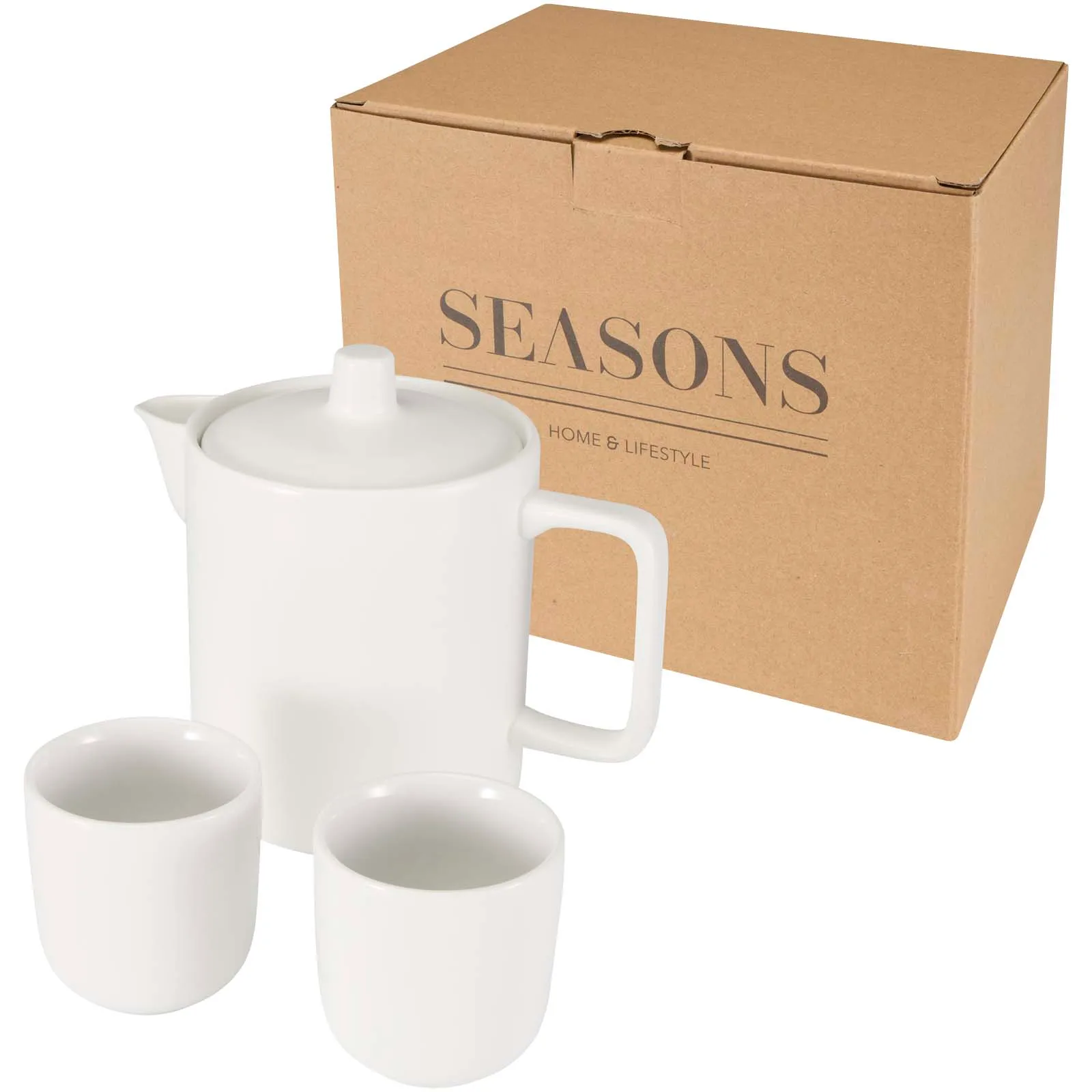 Suki theepot en kopjes set Wit