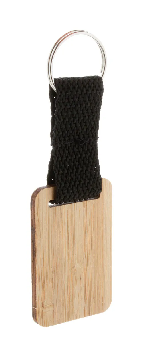 Stropp bamboe sleutelhanger, rechthoek natuurlijk