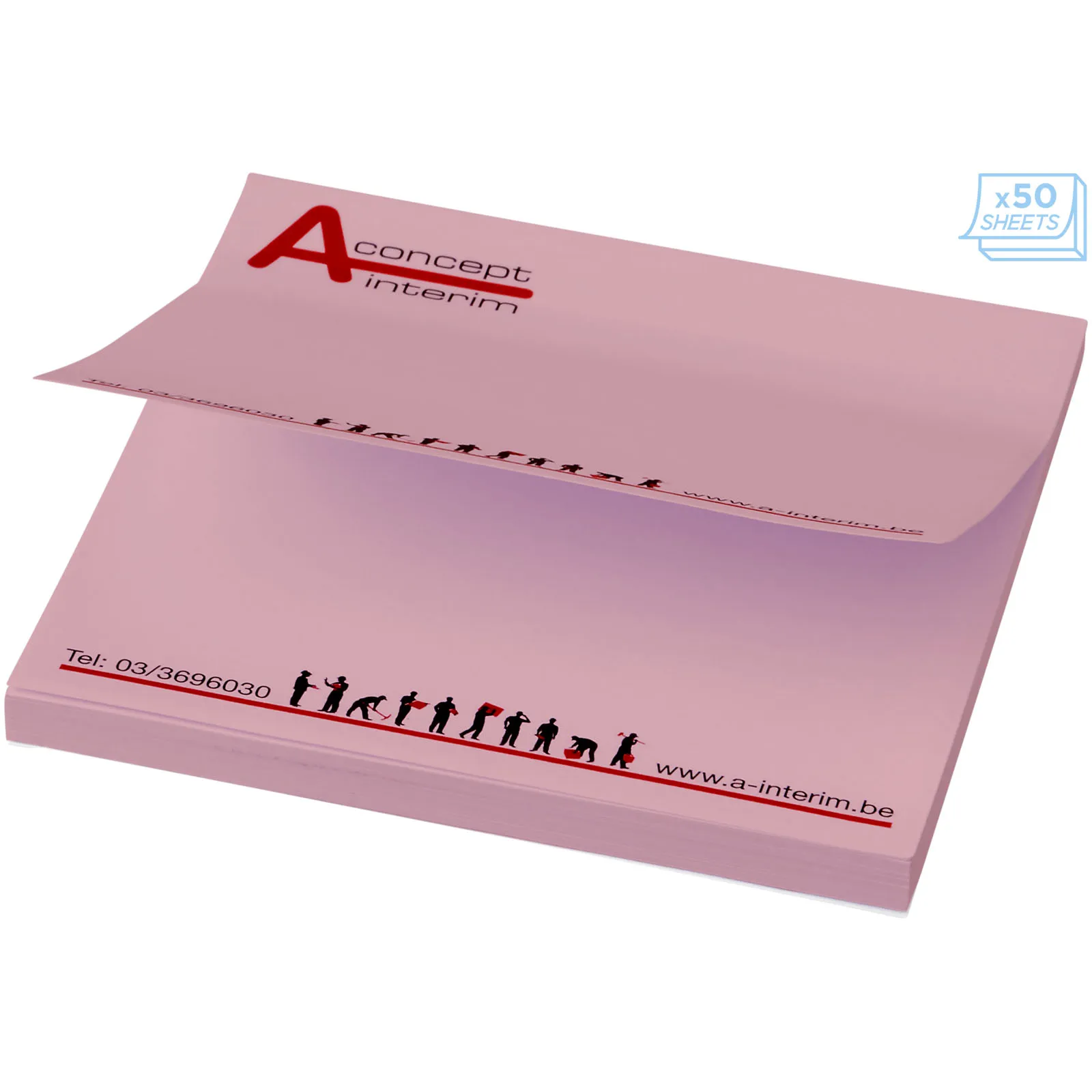 Sticky-Mate® sticky notes 75x75 mm Lichtroze