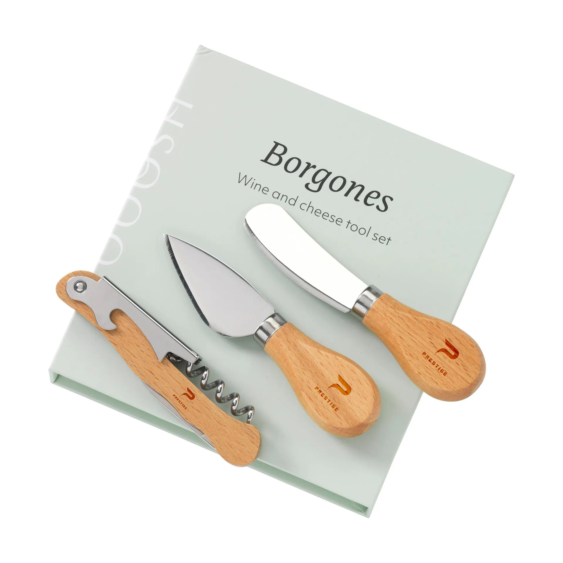Wooosh Borgones Wine and Cheese Tool Set houtbruin