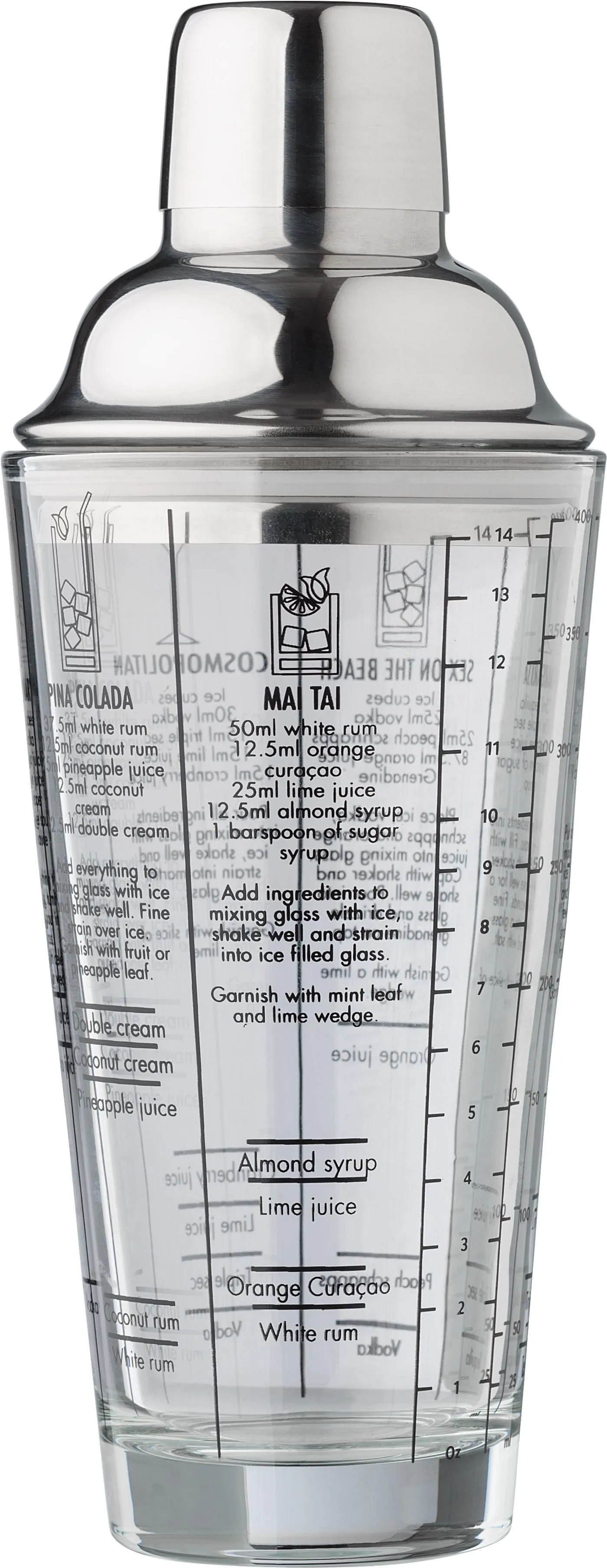 Glazen cocktailshaker (400 ml) Adela neutraal