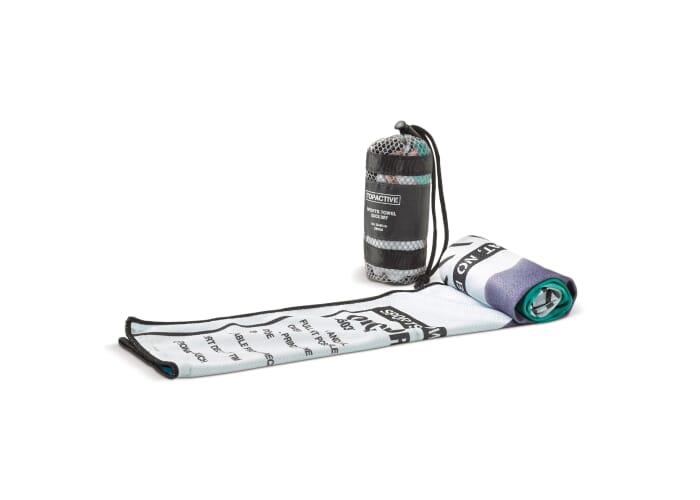 Sneldrogende sporthanddoek met custom-made print en tas Wit/transparant