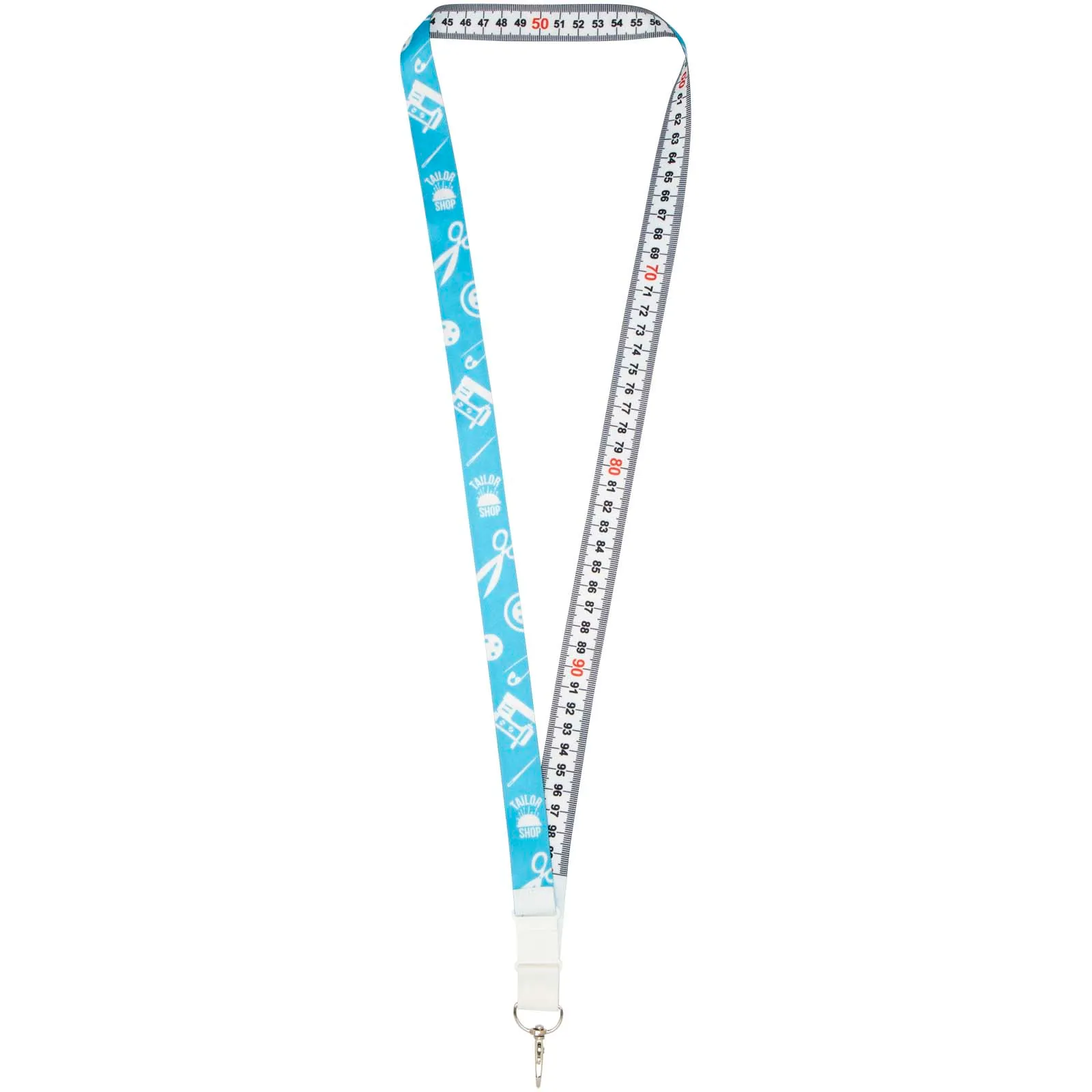 Isla 1-meter RPET sublimatie lanyard met safety breakaway sluiting Wit