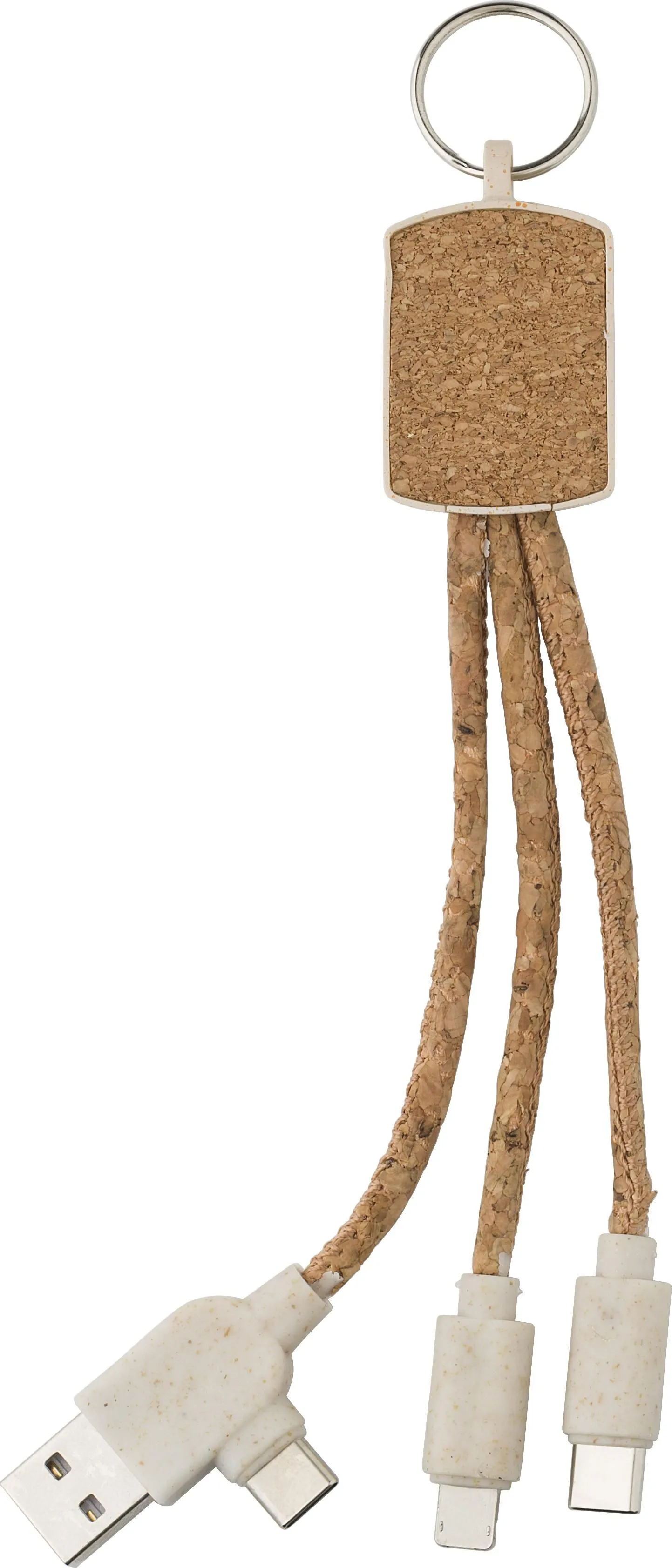 RVS sleutelhanger Landry bruin