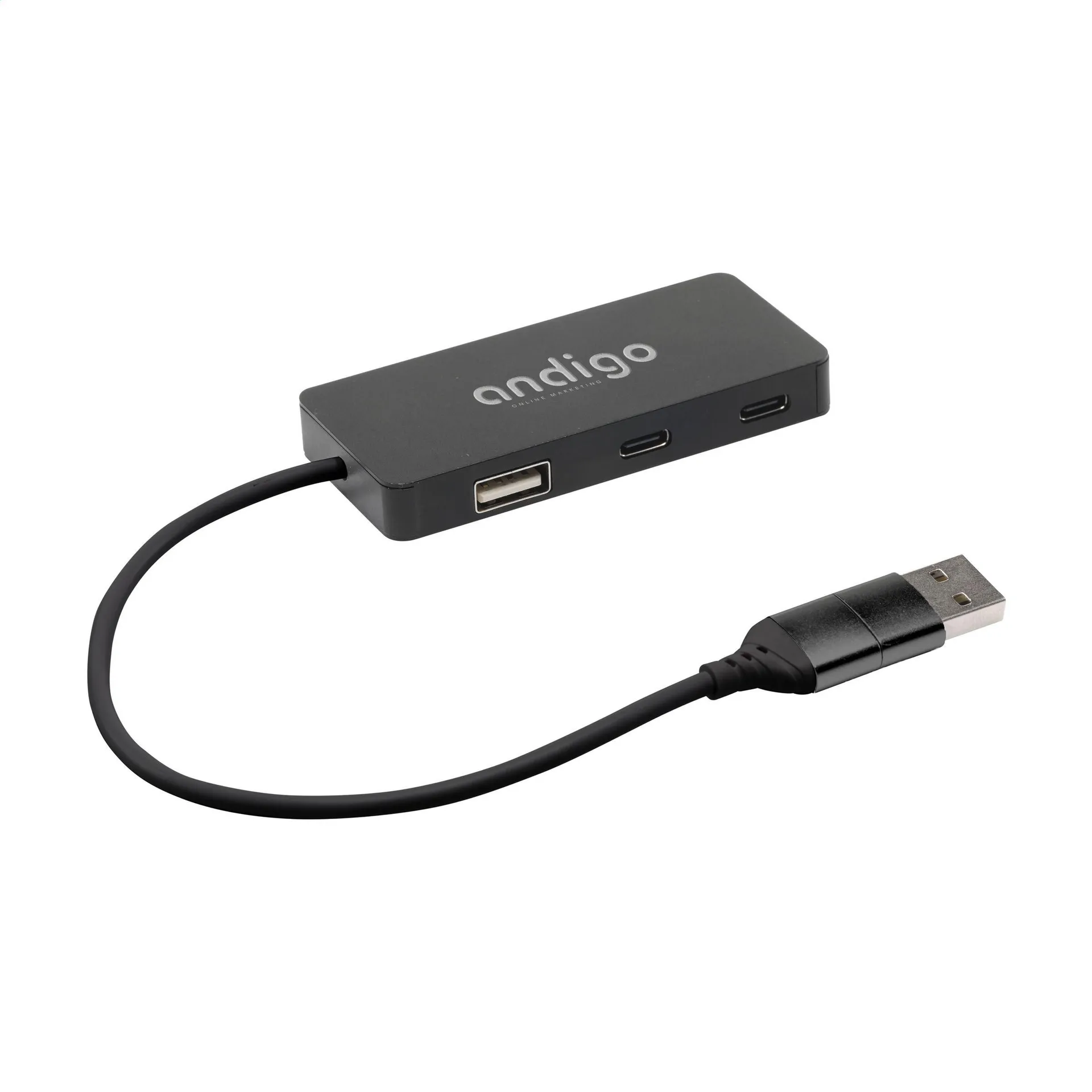 Tecco GRS Recycled Alu USB Hub zwart