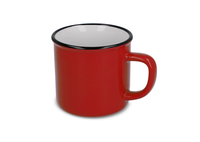 Keramische mok in emaille stijl 280ml Rood