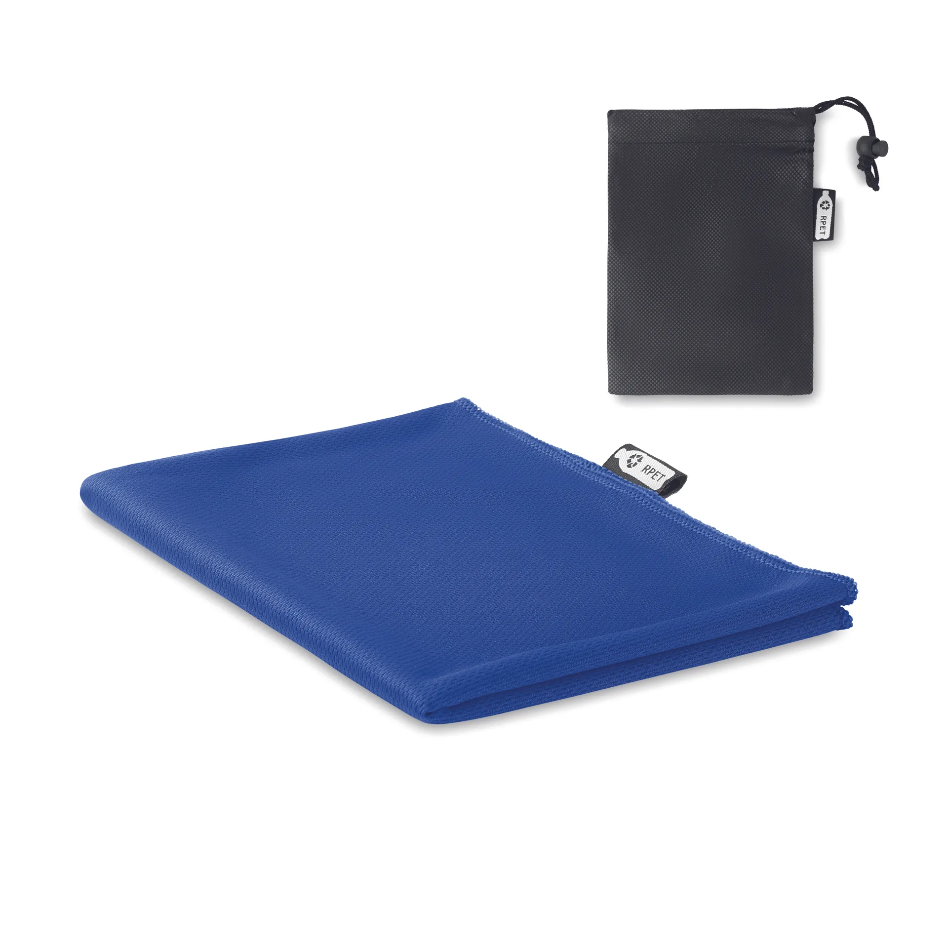 RPET sporthanddoek in zakje Royal Blauw
