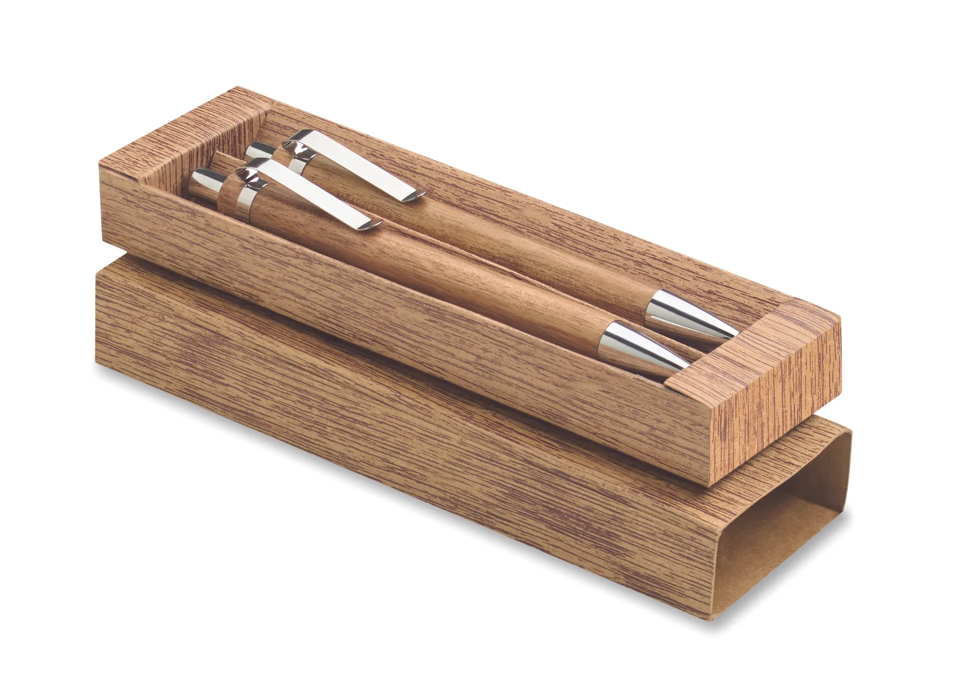 Acaciahout pen- en potloodset Hout
