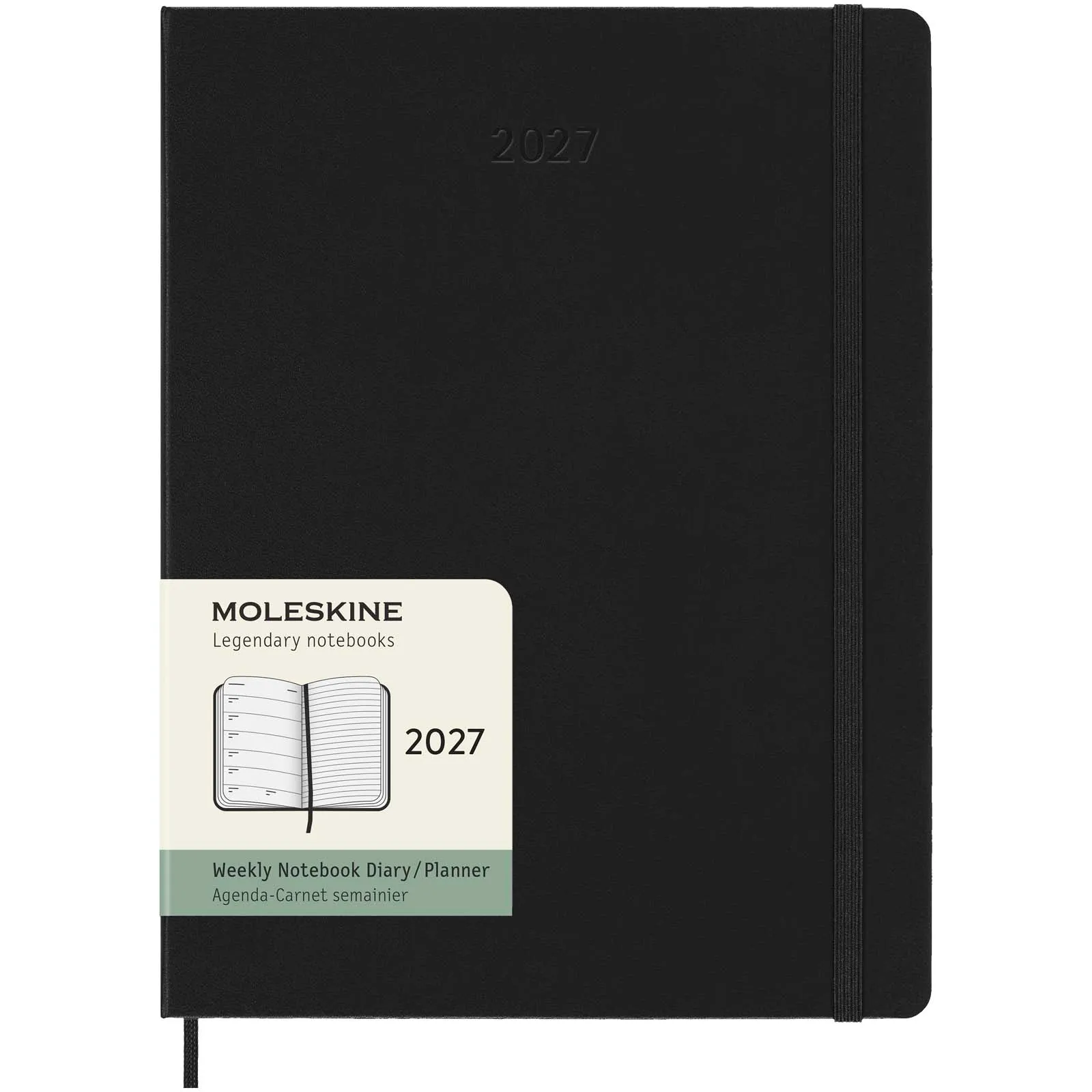 Moleskine week-agenda voor 12 maanden met harde kaft XL Zwart
