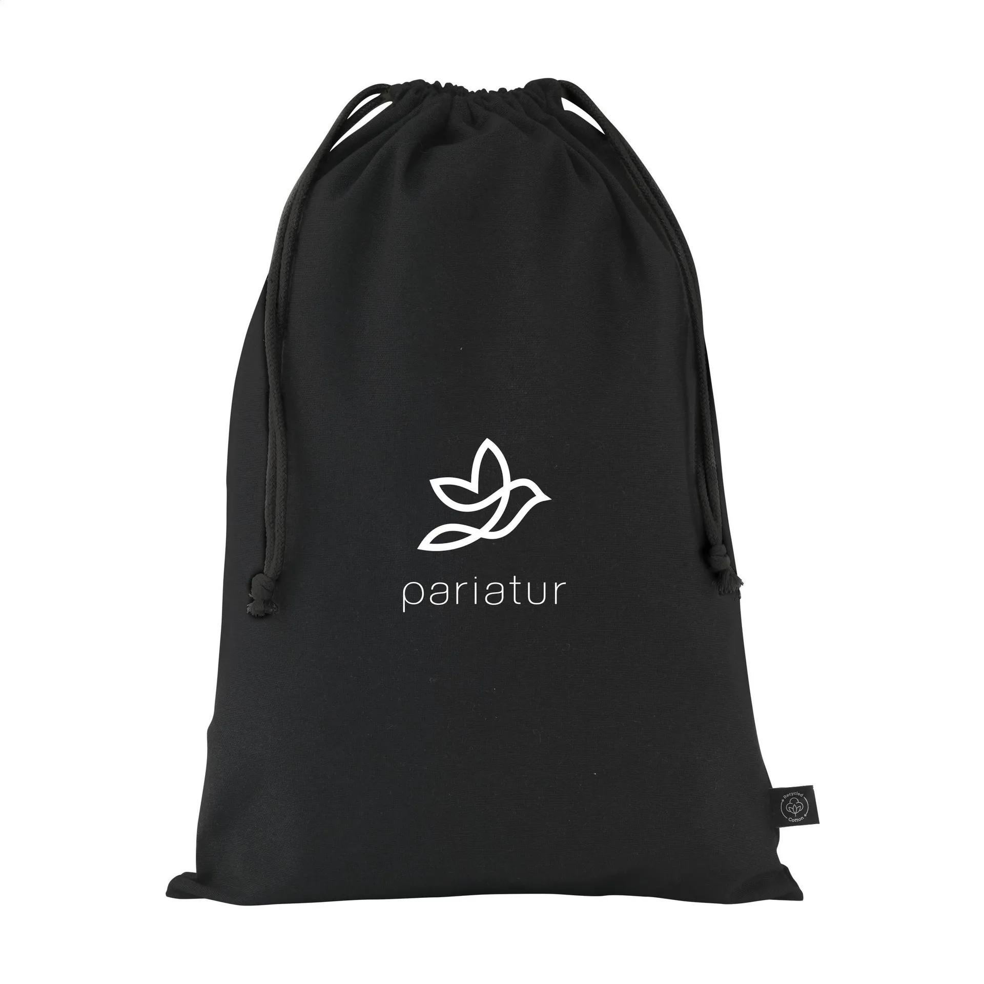 Gift Pouch GRS Recycled Cotton (150 g/m²) L zwart
