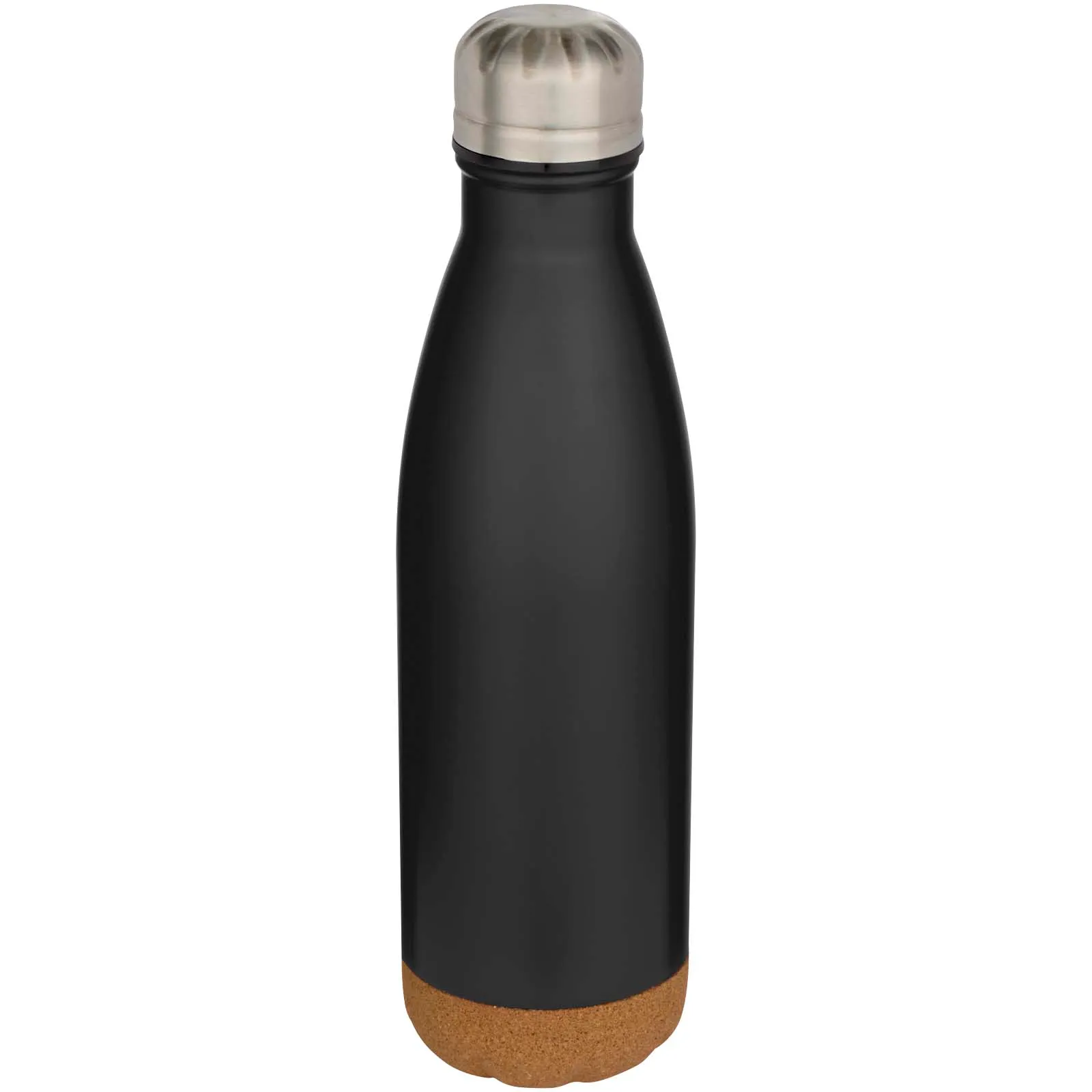 Cove 500 ml dubbelwandige vacuüm geïsoleerde roestvrijstalen waterfles met kurkdetails Zwart