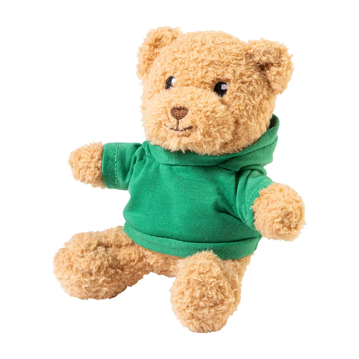 Pluche teddybeer met groen shirt