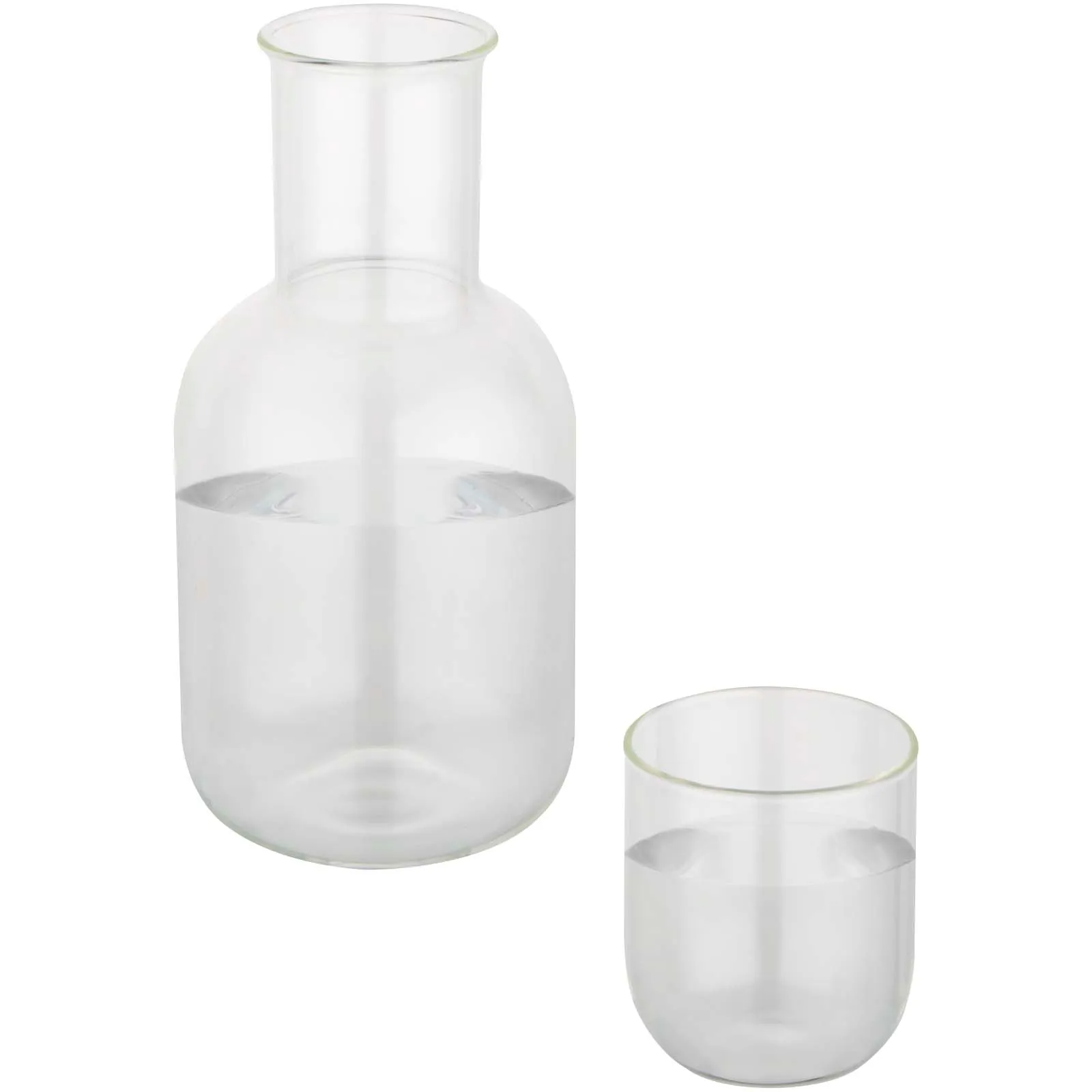 Amelie glazen karaf- en bekerset met matte afwerking Transparent