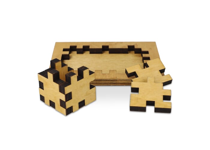 Houten kubus puzzel Hout / Hout