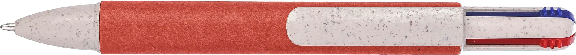 Balpen Deborah | Gerecycled karton en tarwestro | 4 kleuren rood
