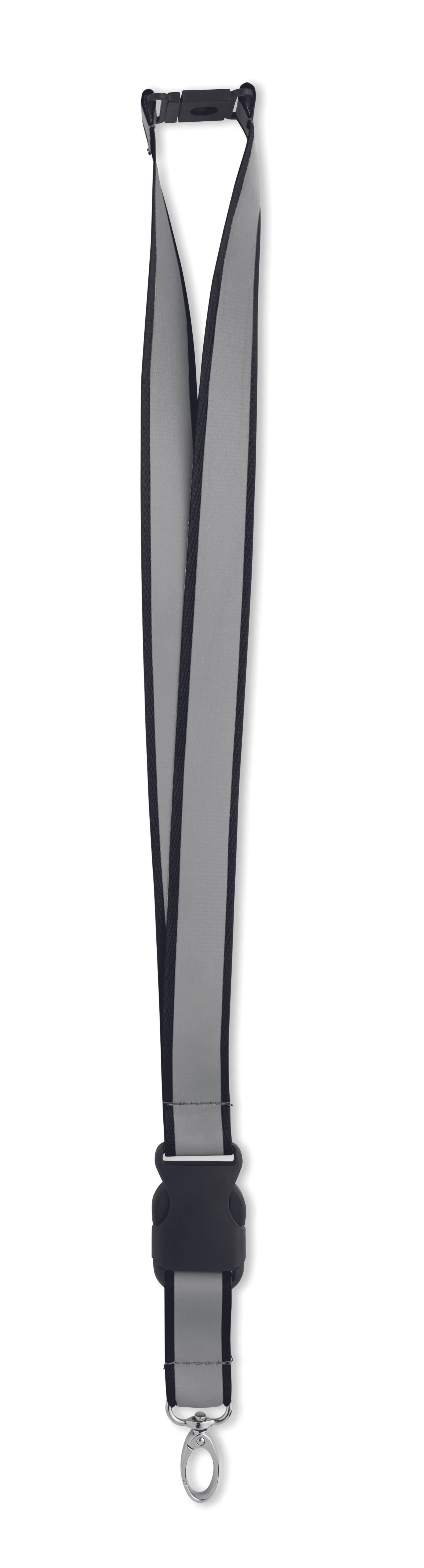RPET lanyard reflecterend Zwart