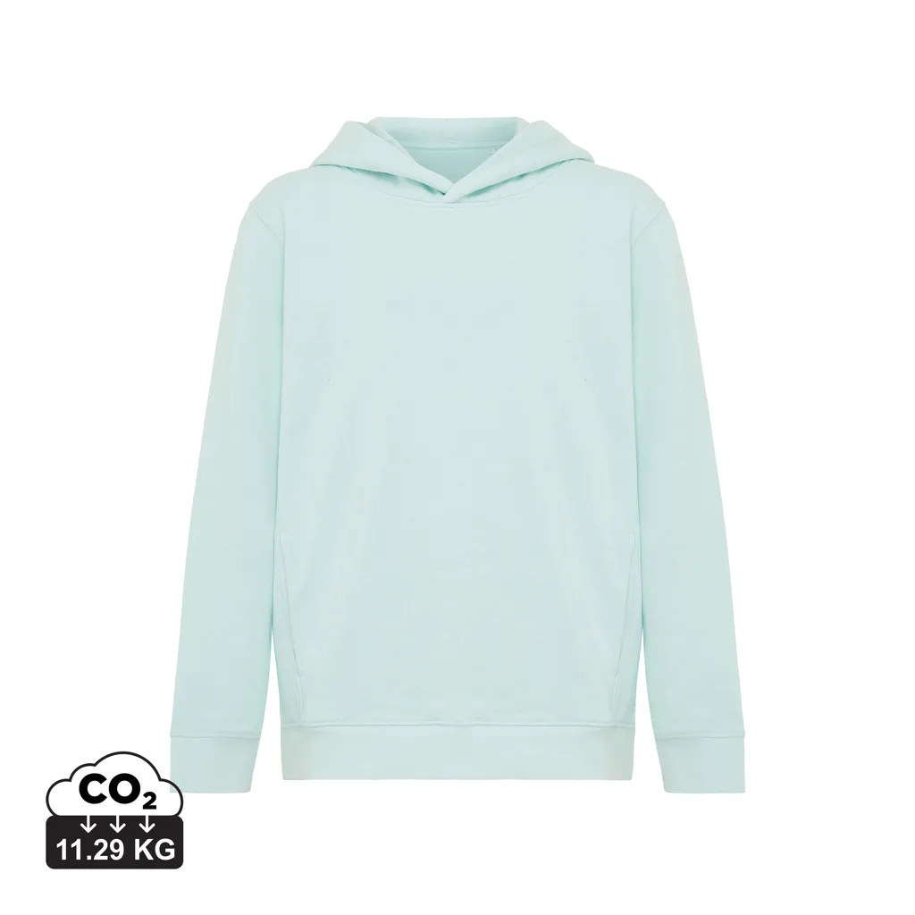 IQONIQ Yengo kids recycled katoen hoodie met steekzakken crushed mint