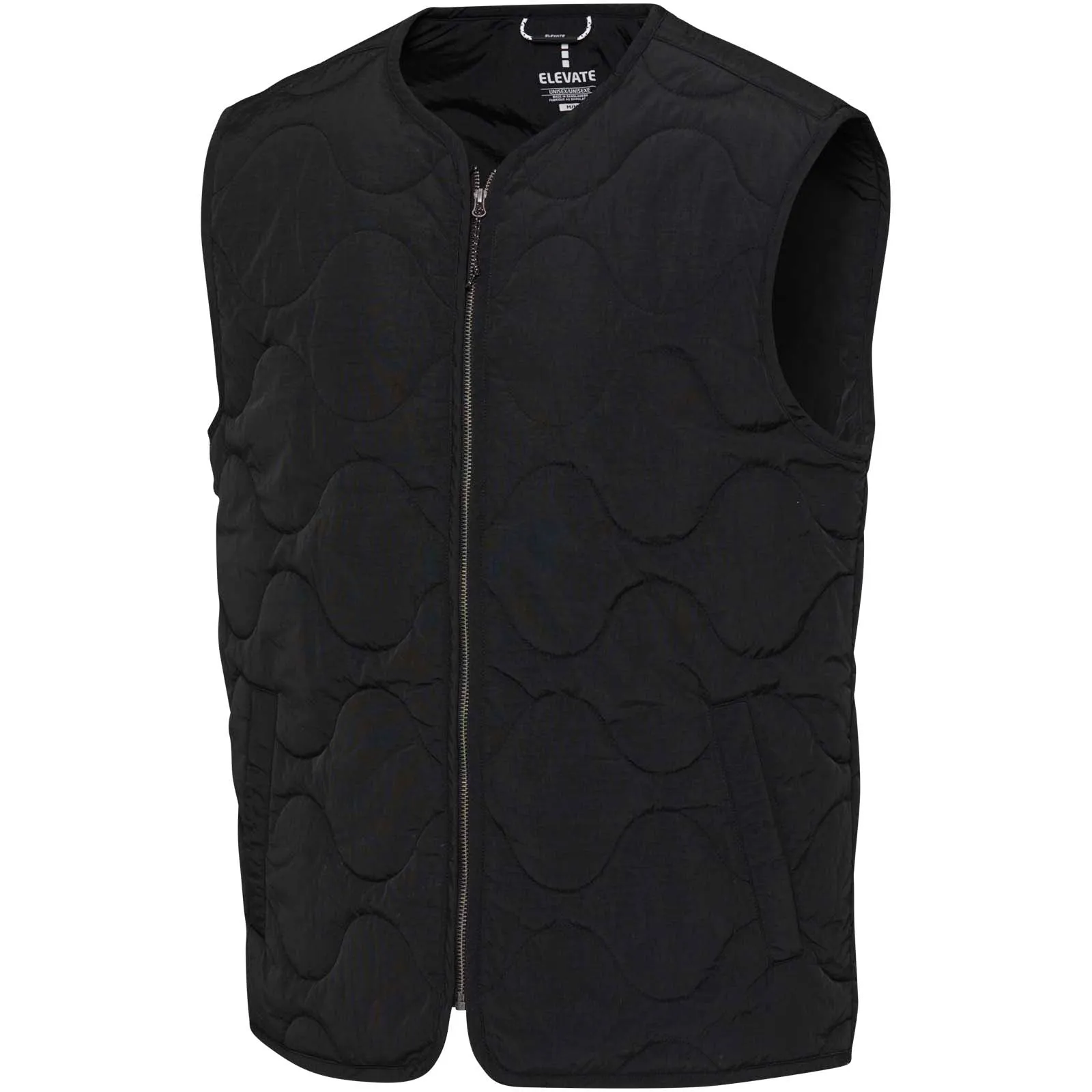Quartz GRS gerecyclede gewatteerde unisex bodywarmer Zwart