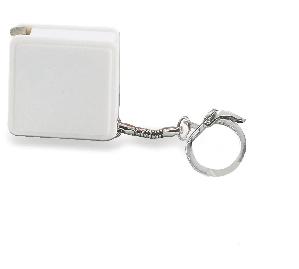 Sleutelhanger/rolbandmaat 1 m Wit