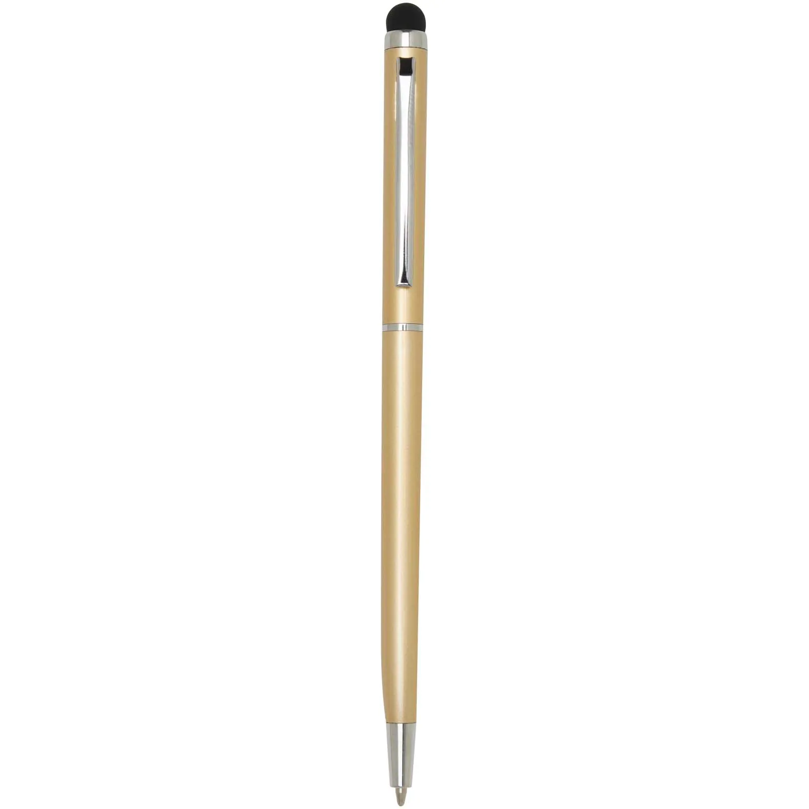 Ore aluminium balpen met stylus (blauwe inkt) Champagne