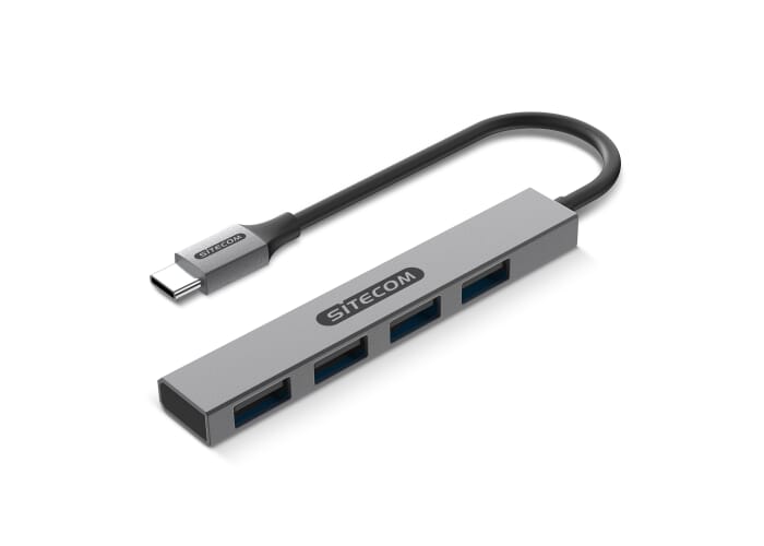 Sitecom CN-5001 USB-C to 4x USB-A Nano hub Grijs