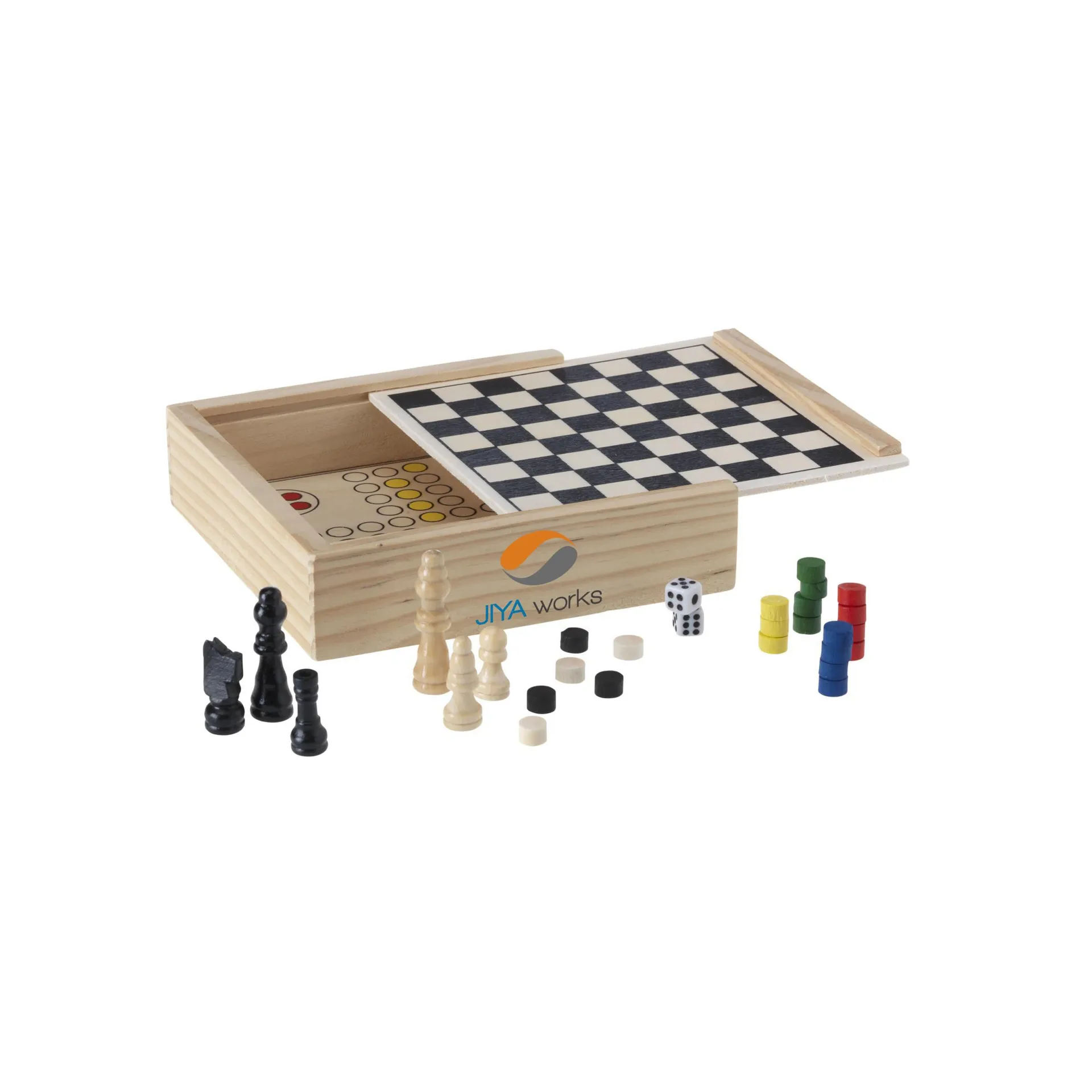WoodGame 5-in-1 spel houtbruin