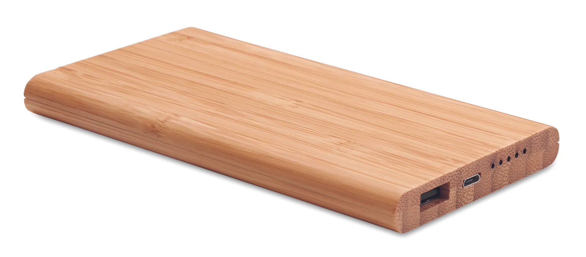 Draadloze bamboe powerbank