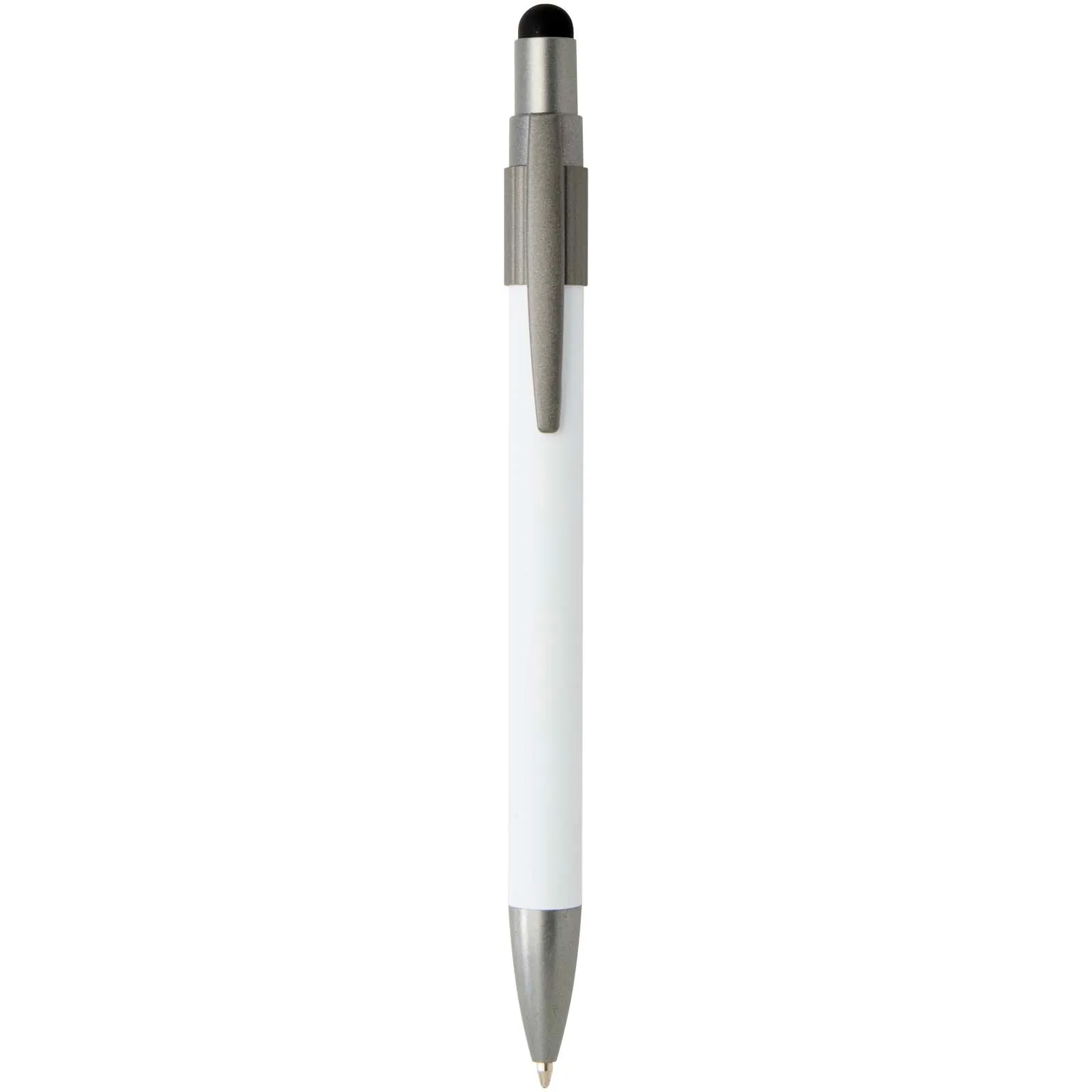 Rill RCS gerecycleerde balpen met stylus en fidget spinner (blauwe inkt) Wit