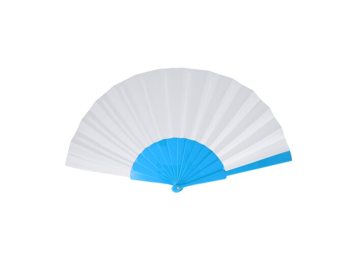 Waaier plastic &amp; polyester Lichtblauw