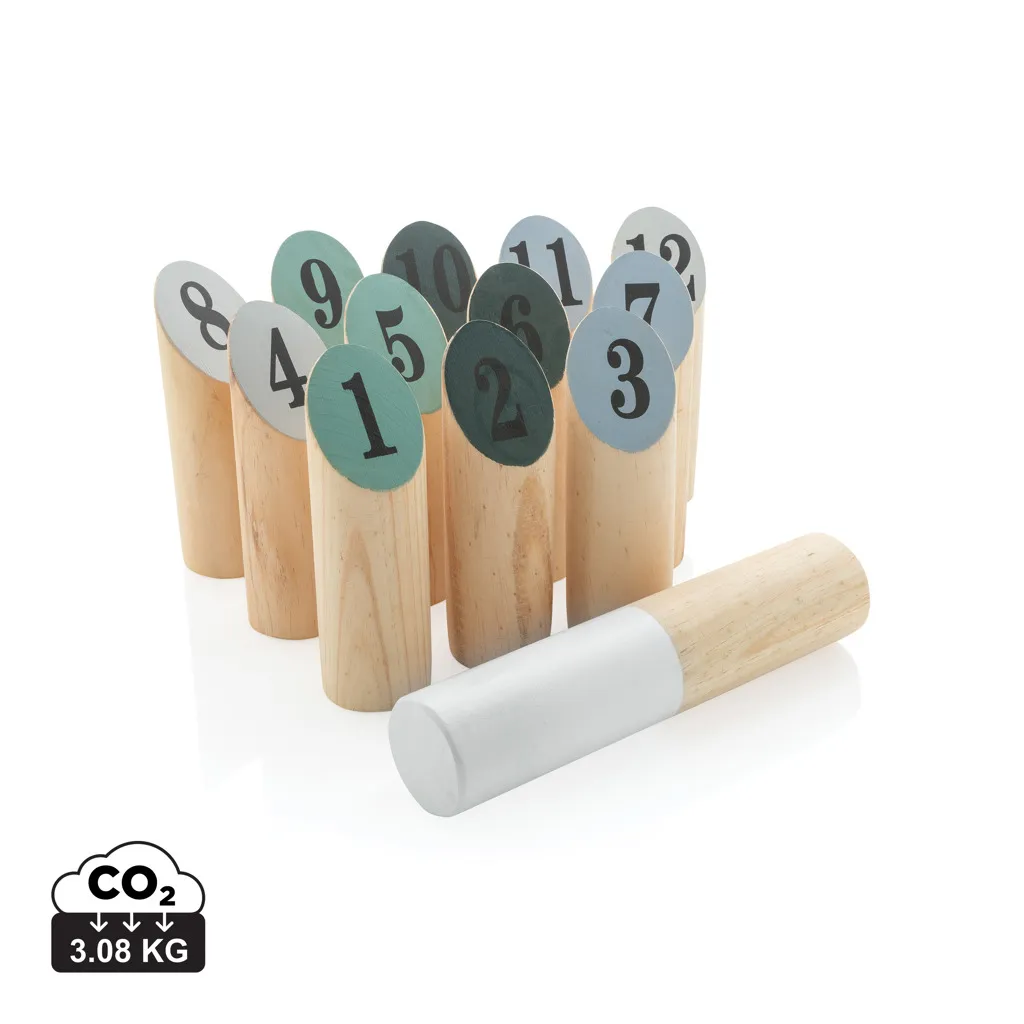 Houten werp set bruin