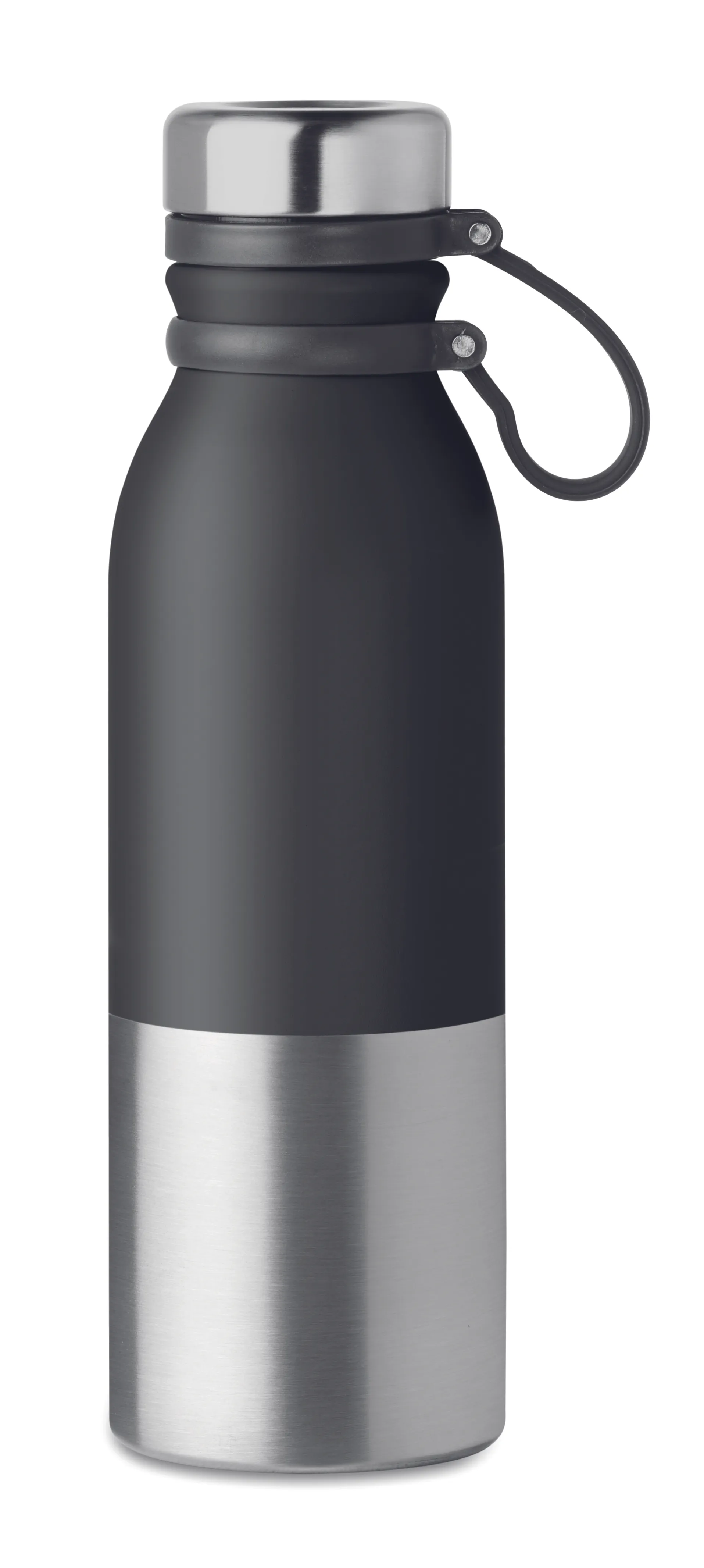 Dubbelwandige drinkfles 600 ml Zwart