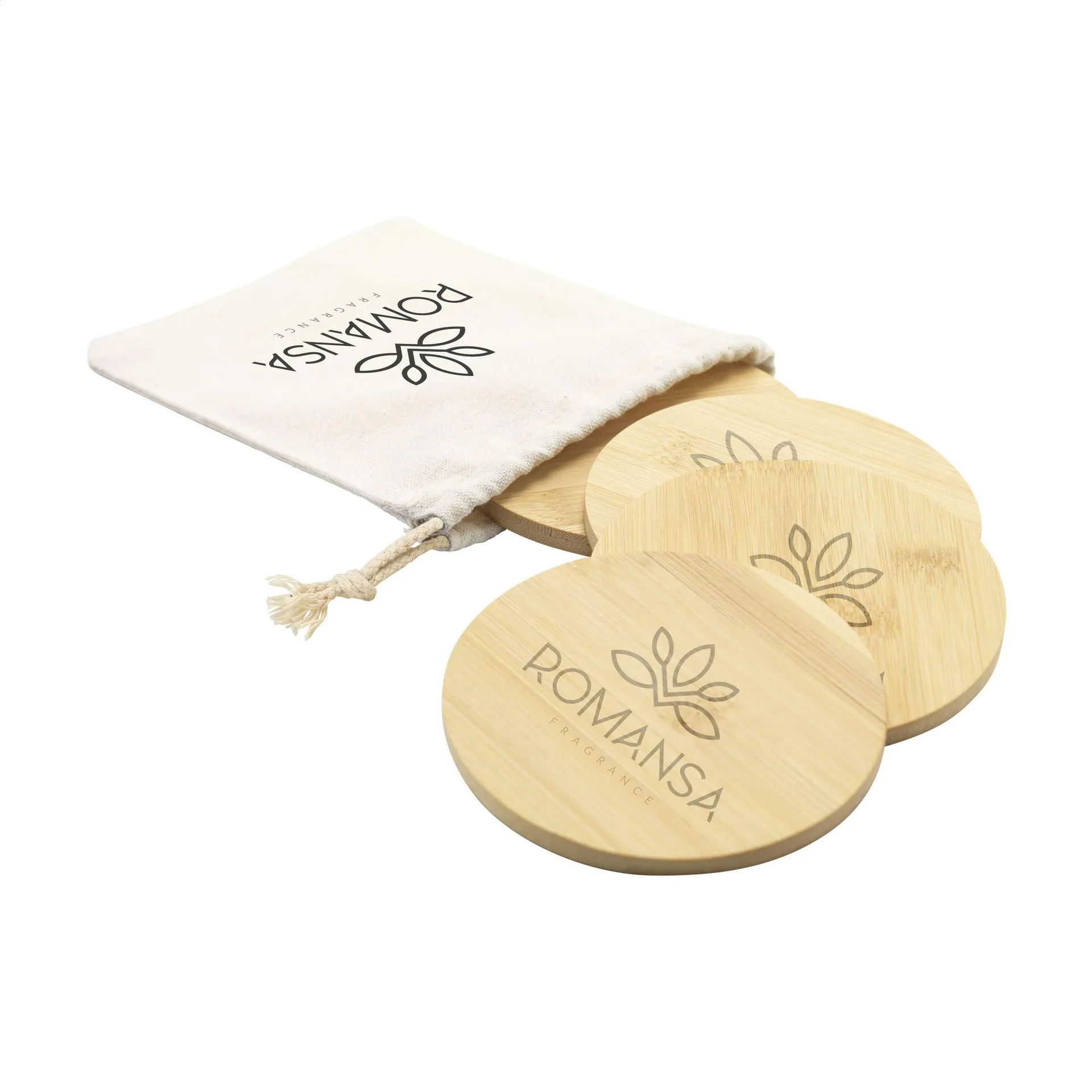 Bamboo Coaster Set onderzetters naturel