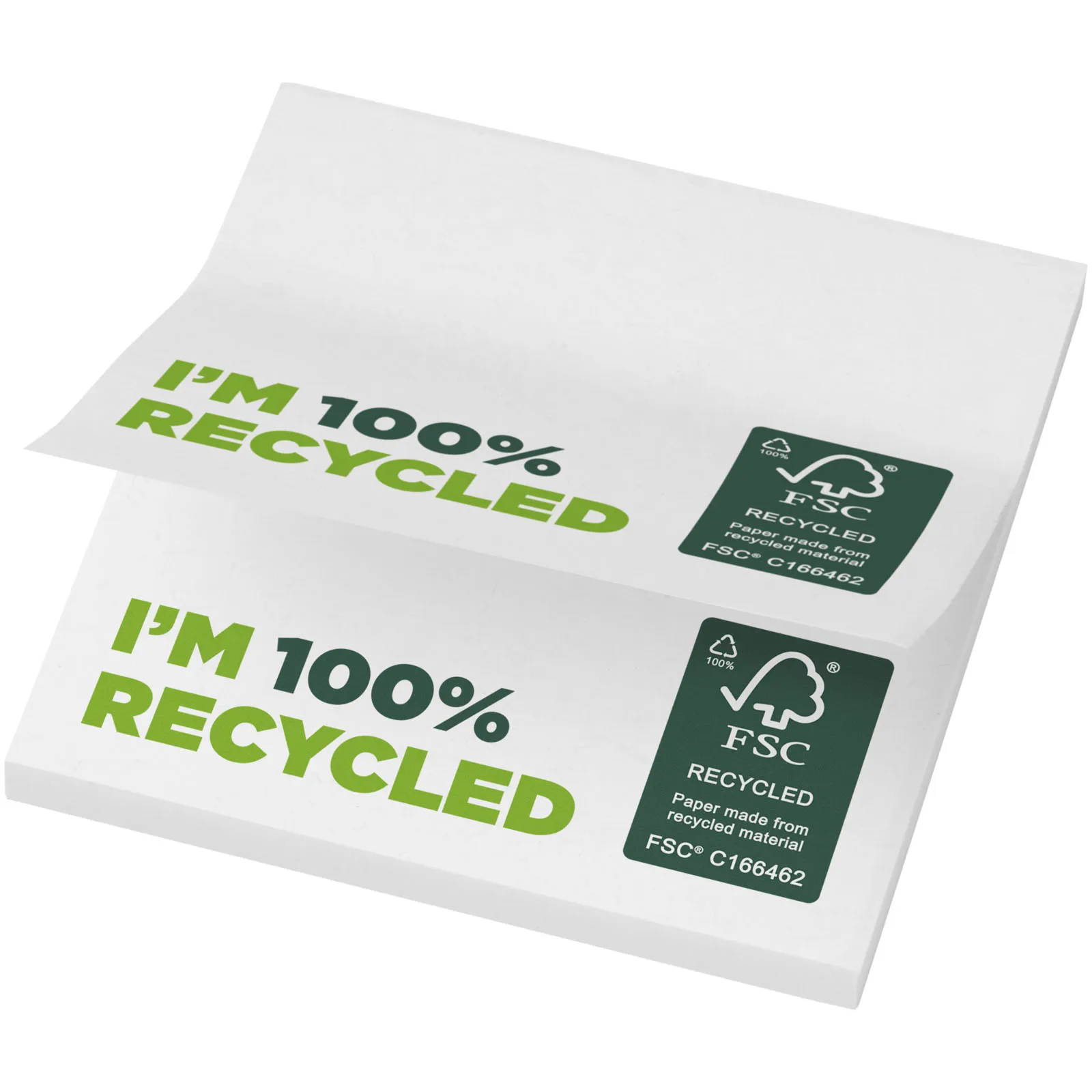 Sticky-Mate® gerecyclede sticky notes 75 x 75 mm Wit