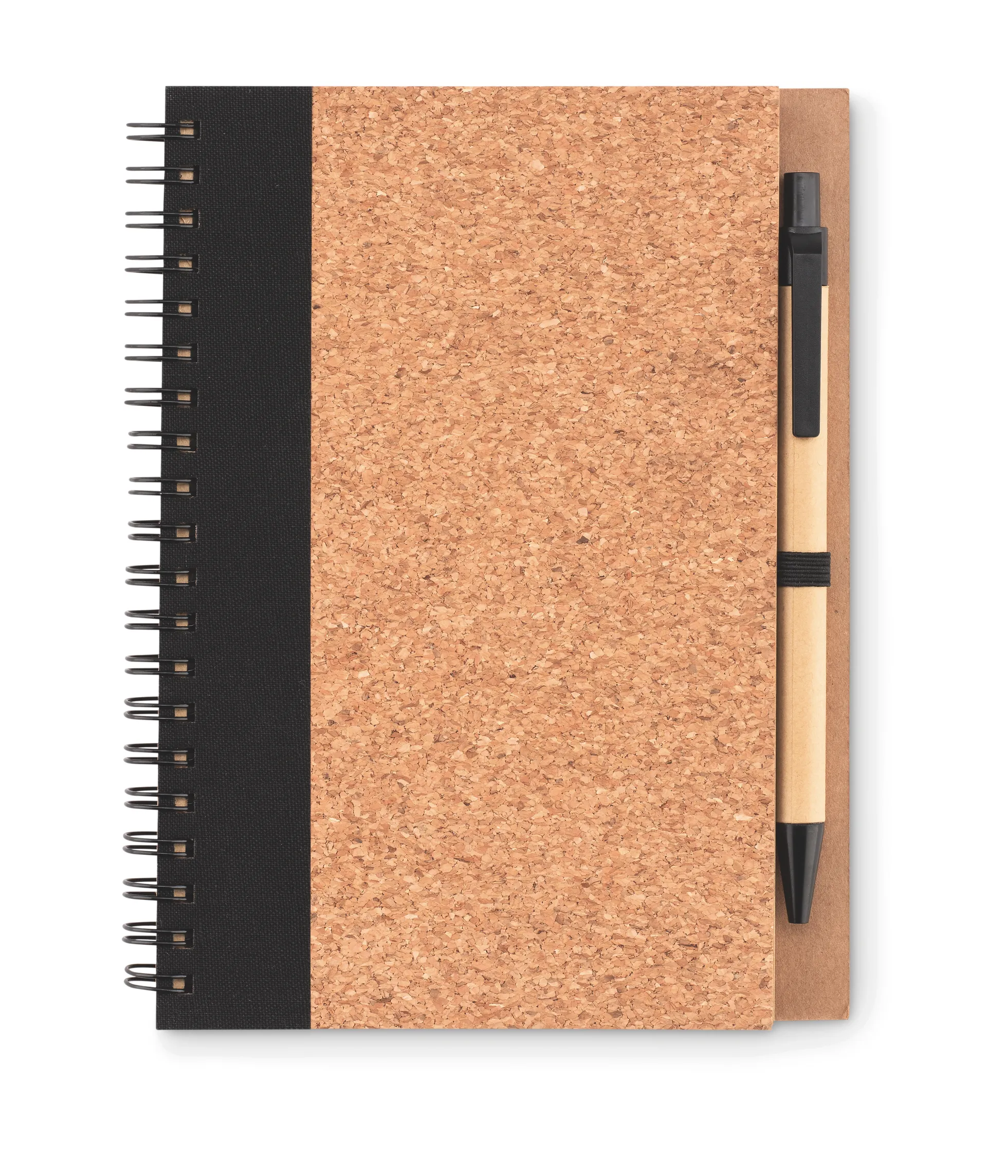 Kurk notitieboek met pen Zwart